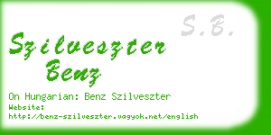 szilveszter benz business card